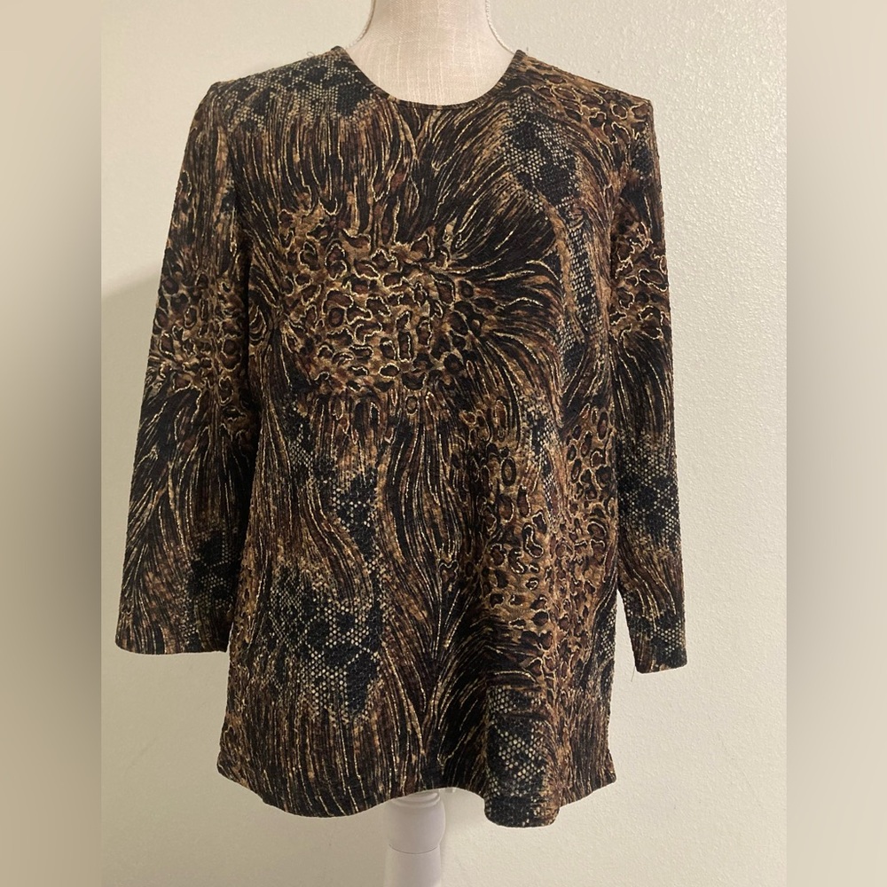 Allison Daley - Womens Pullover 3/4 Sleeve Paisley Blouse - Size M - EUC